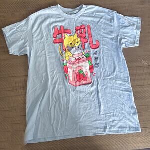Hot Topic Strawberry Milk Cats T-Shirt Size Large
